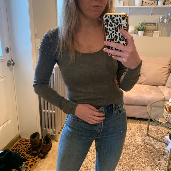 NWT ! Rhinestone Shoulder EXPRESS Sweater - Picture 7 of 8